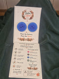 One of a kind, Blue button stud earring set
