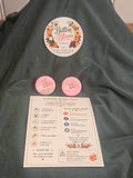 One of a kind, pink button stud earring set