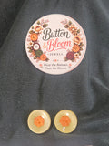 One of a kind clip on earring, yellow and orange design